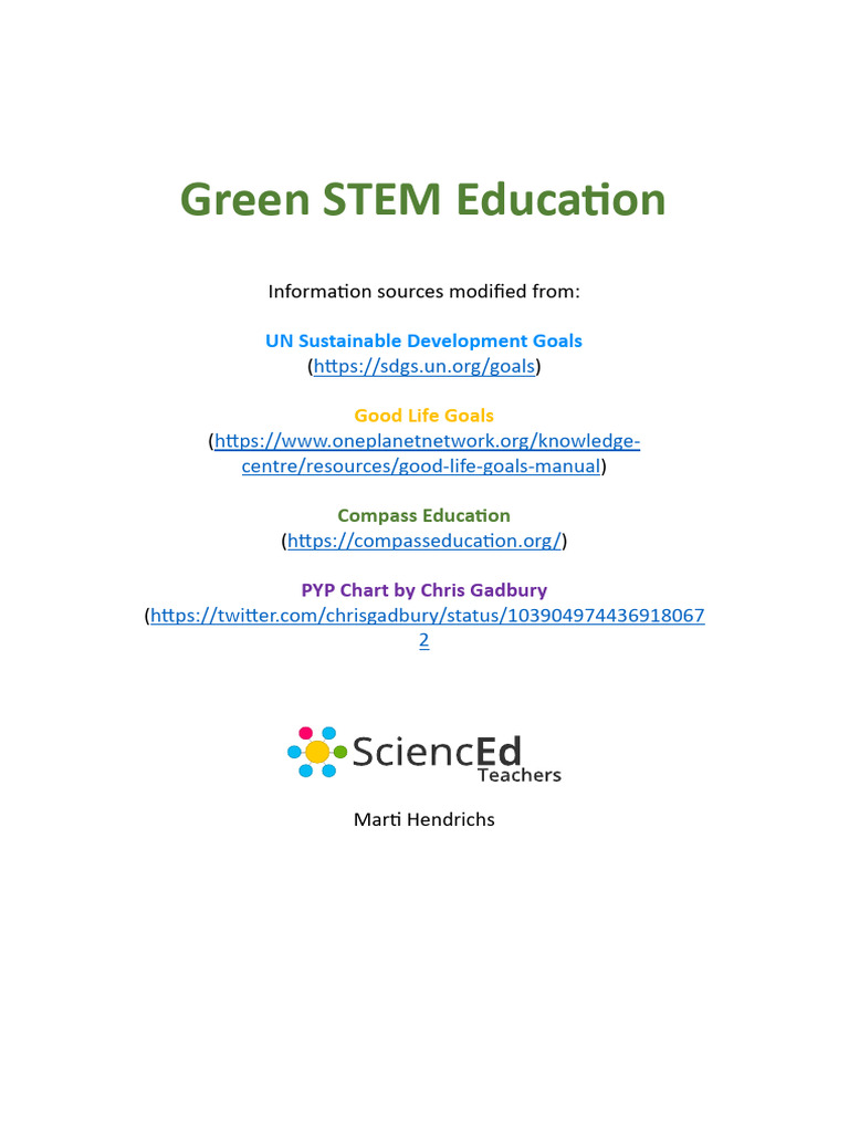 SDGsInformation GreenSTEM MartiHendrichs | PDF | Sustainability | Poverty