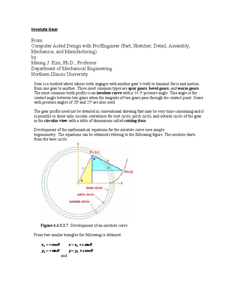 Involute Gear | PDF | Gear | Cartesian Coordinate System