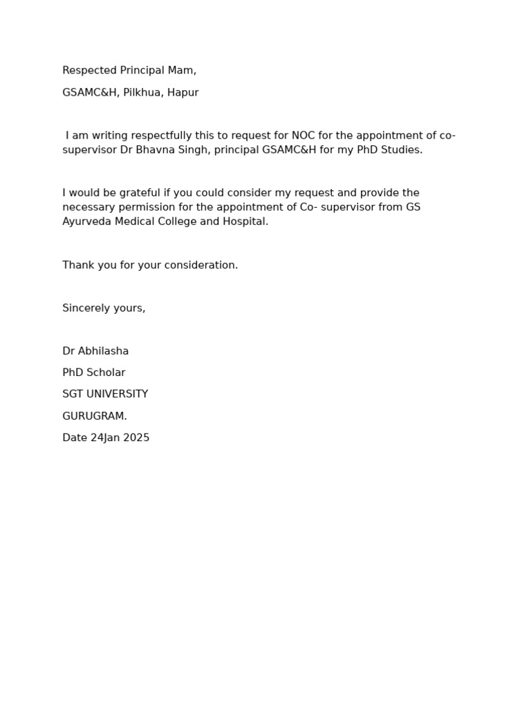 Request For Co Supervisor. | PDF
