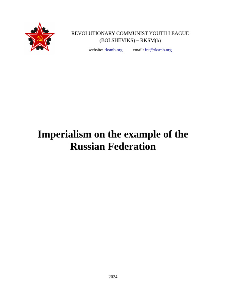Imperialism On The Example of The Russian Federation | PDF | Socialism ...