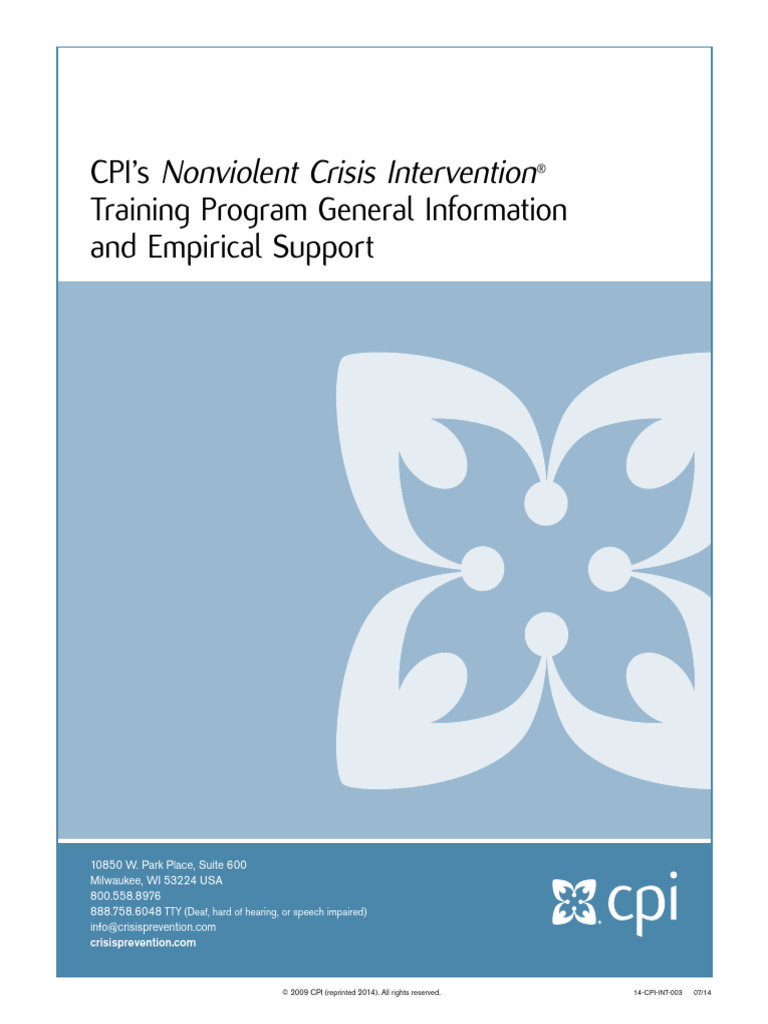 Nonviolent Crisis Intervention Training Overview | PDF | Violence ...