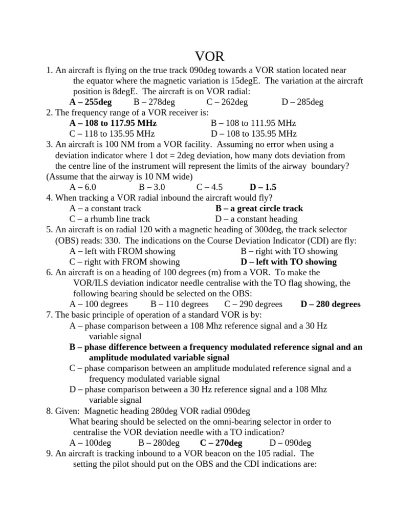 VOR Navigation Principles and Practices | PDF | Telecommunications ...