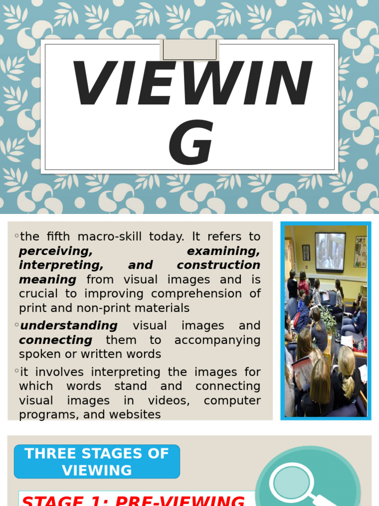 Mastering Visual Literacy: Viewing Stages | PDF