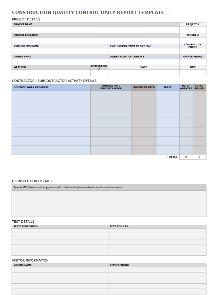 IC-Construction-Quality-Control-Daily-Report-11221 | PDF