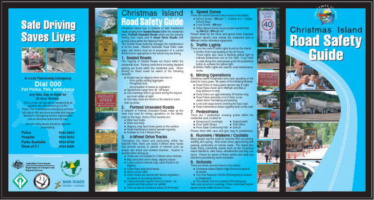 Christmas Island Road Safety Guide Brochure | PDF | Road | Traffic