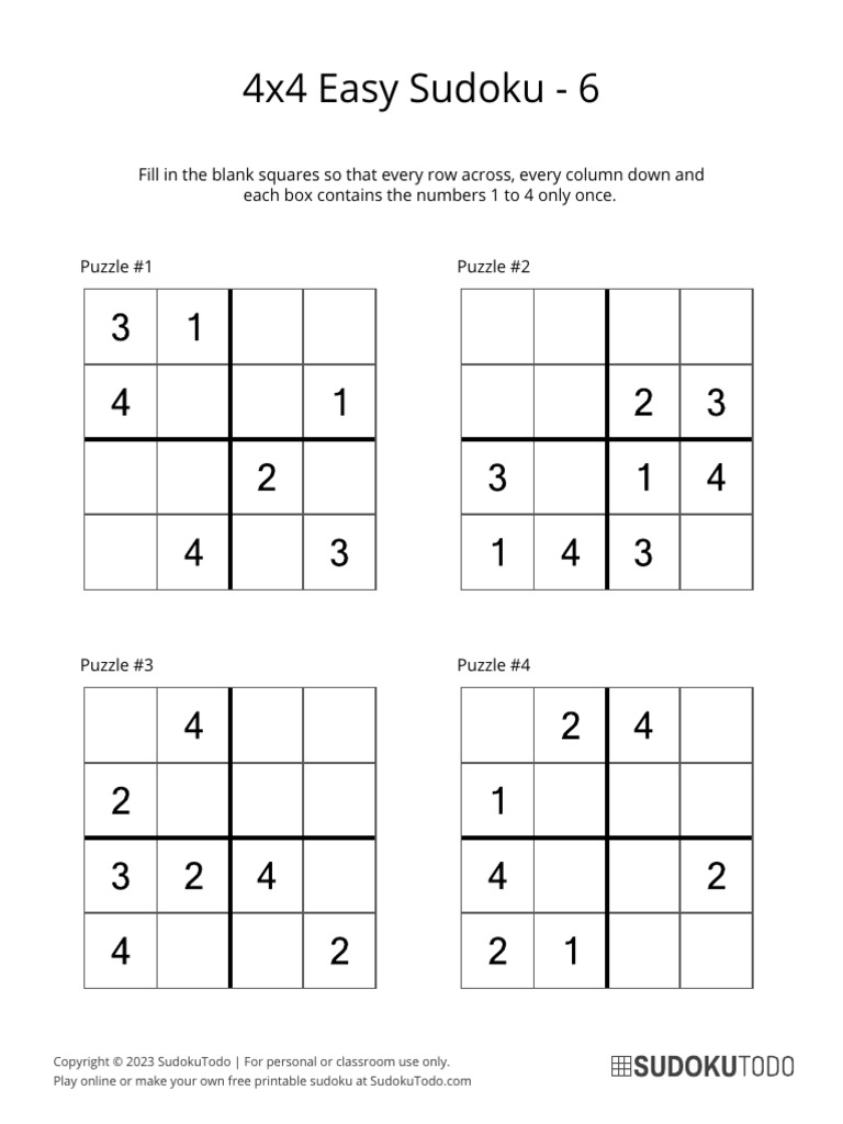 4 Sudoku Easy 6 | PDF