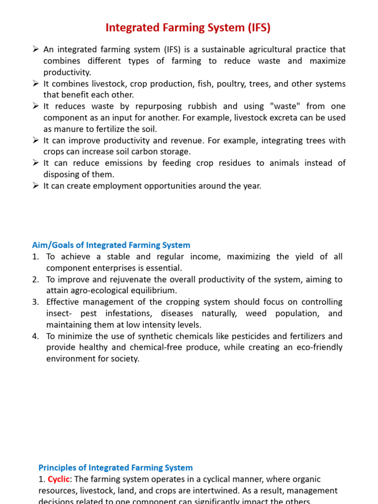 Integrated Farming System Benefits & Models | PDF | Agriculture | Livestock
