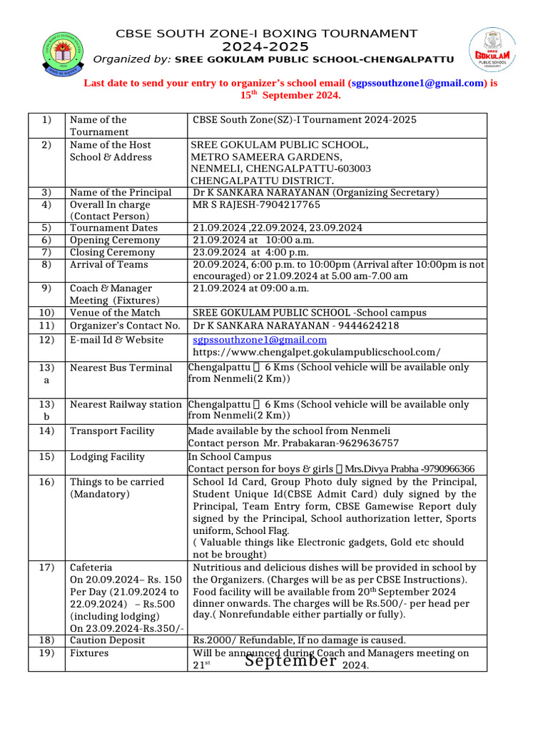 Boxing Annexure Entry Form 2024 | PDF | Meal