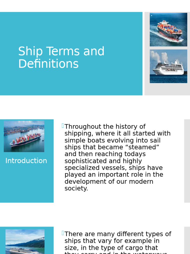 Ship Types and Terminology Guide | PDF | Ships | Cargo