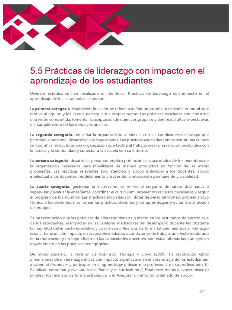 Liderazgo Escolar y Aprendizaje Estudiantil | PDF | Plan de estudios ...
