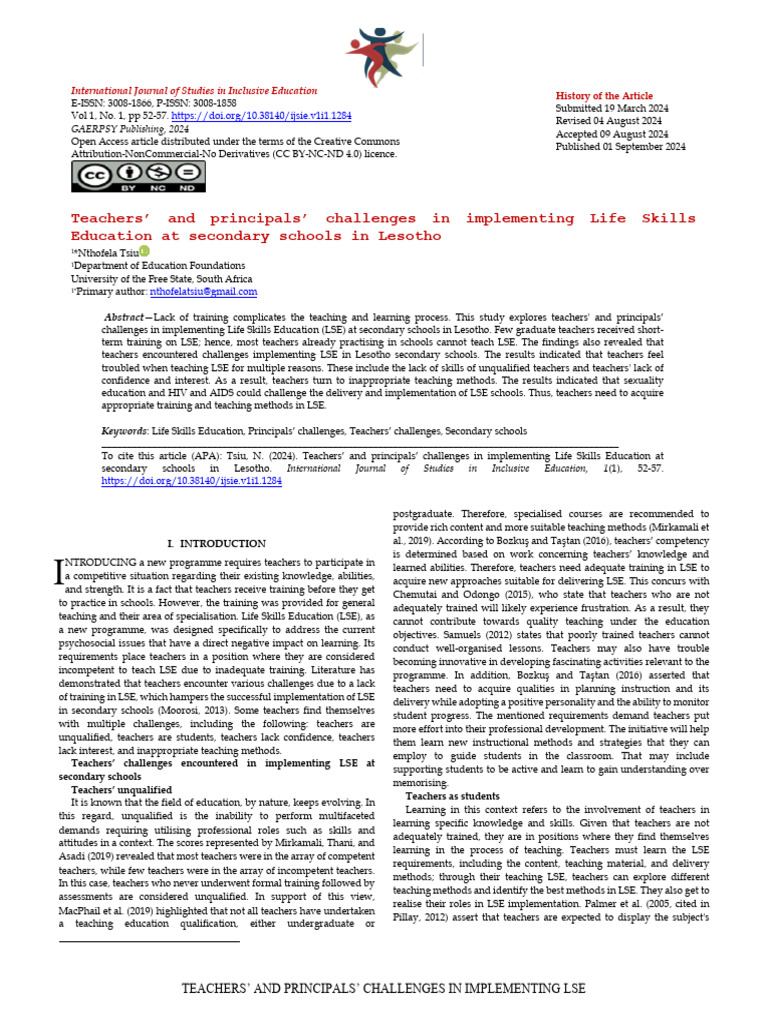 Teachers_and_principals_challenges_in_implementi | PDF | Teachers ...