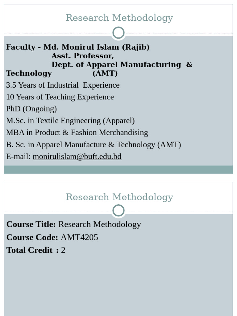 Research Methodology Course Overview | PDF | Methodology | Statistics