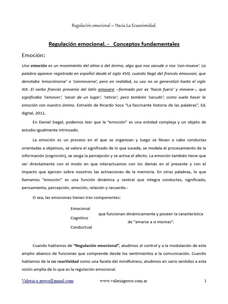 Habilidades de Regulacion Emocional 2016 2 | PDF | Las emociones ...