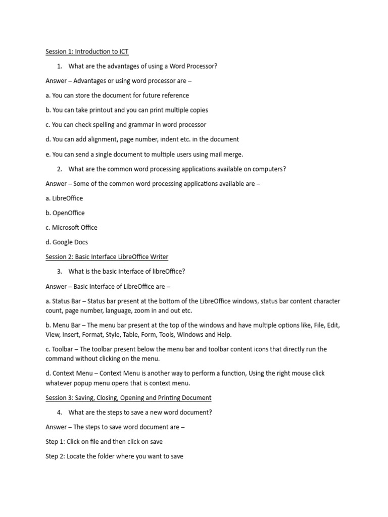 ICT Skills: Word Processing Guide | PDF | Microsoft Word | Window ...