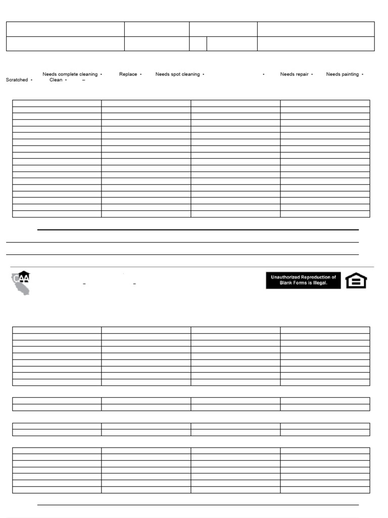 California Move-In/Move-Out Checklist | PDF | Leasehold Estate | Landlord