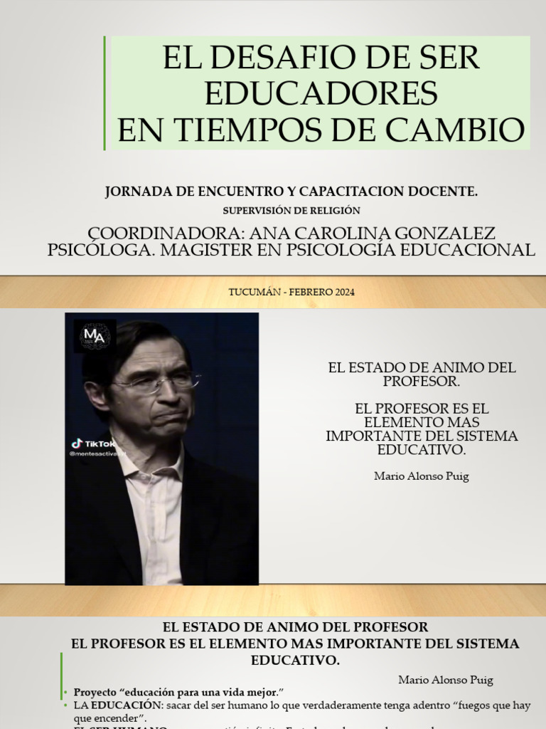 EL DESAFIO DE SER EDUCADORES EN TIEMPOS DE cambio | PDF | Las emociones ...
