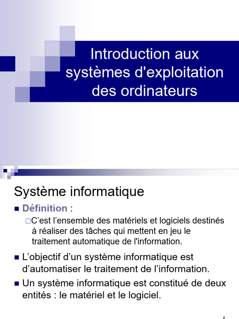 Gestion de l'information en systèmes d'exploitation | PDF | Système d ...