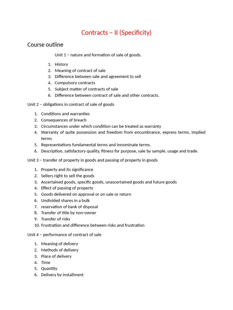 Contract - II | PDF | Breach Of Contract | Prices