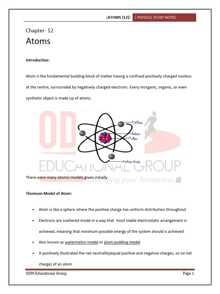 Atomic Models and Experiments Explained | PDF | Spectroscopy | Emission ...