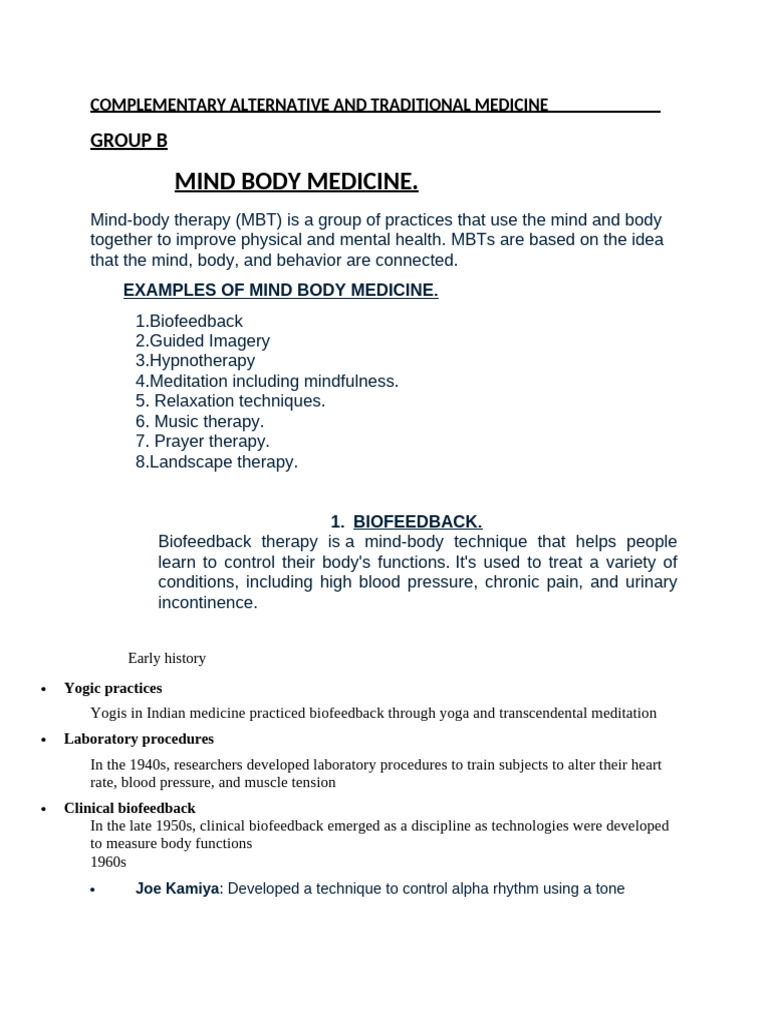 Complementary Alternative and Traditional Medicine | PDF | Hypnosis ...