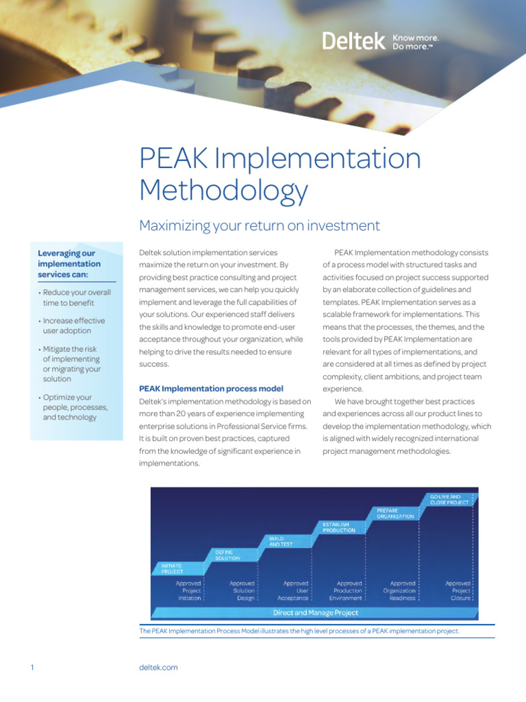 DELTEK Peak-Implementation-Methodology-Ps | PDF | Project Management ...