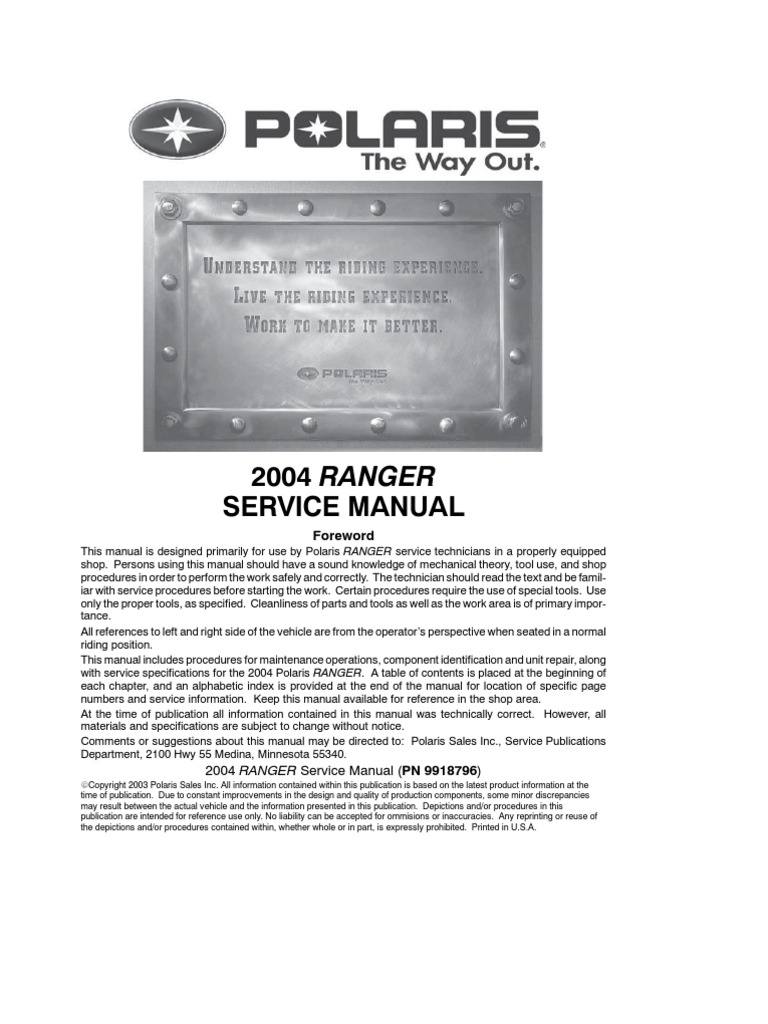 POLARIS  2002サービスマニュアル Polaris Used 2000-2007 Youth 120 Service Manual CD 9920517
