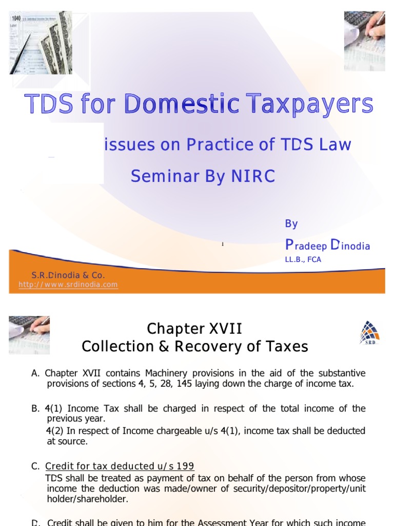 Some Issues On Practice of TDS Law Some Issues On Practice of TDS Law ...