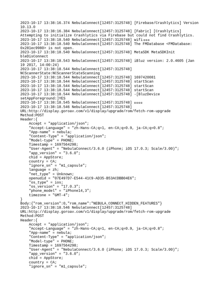 NebulaConnect Crashlytics Initialization Issues | PDF | Ios | Computing