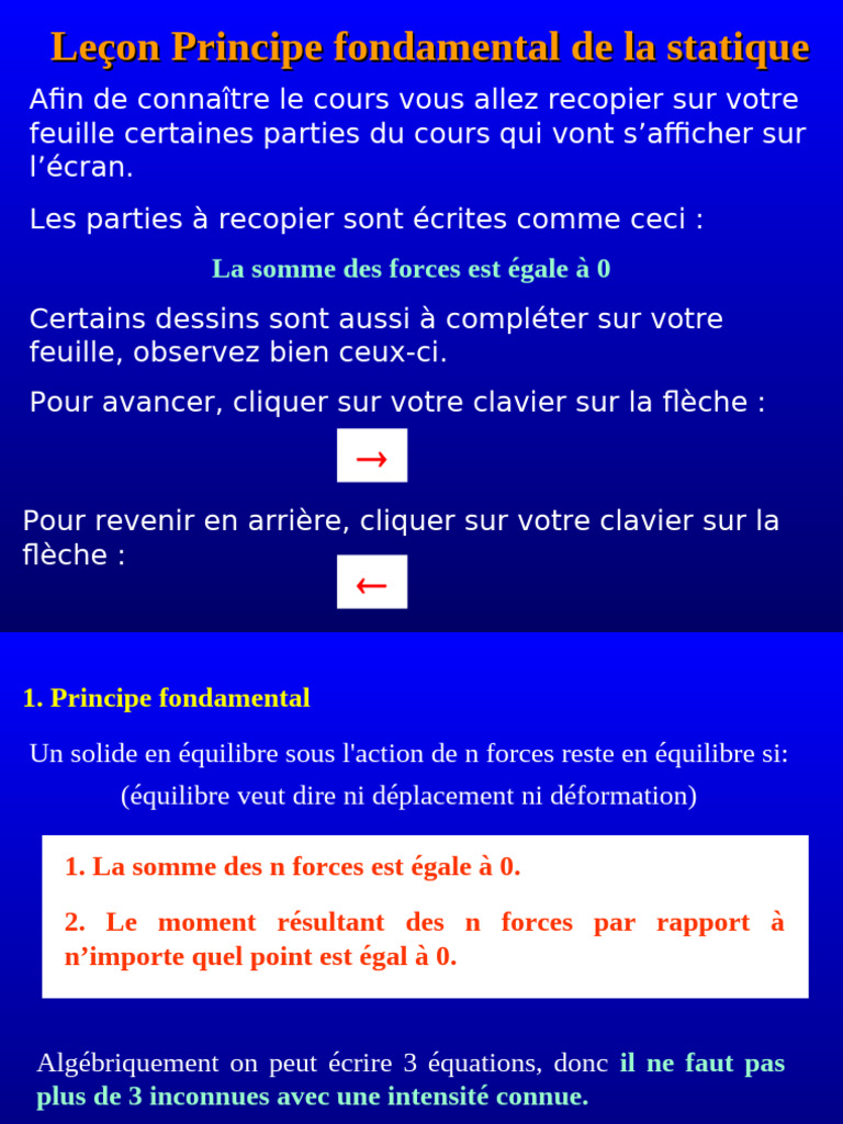 Principe fondamental de la statique | PDF