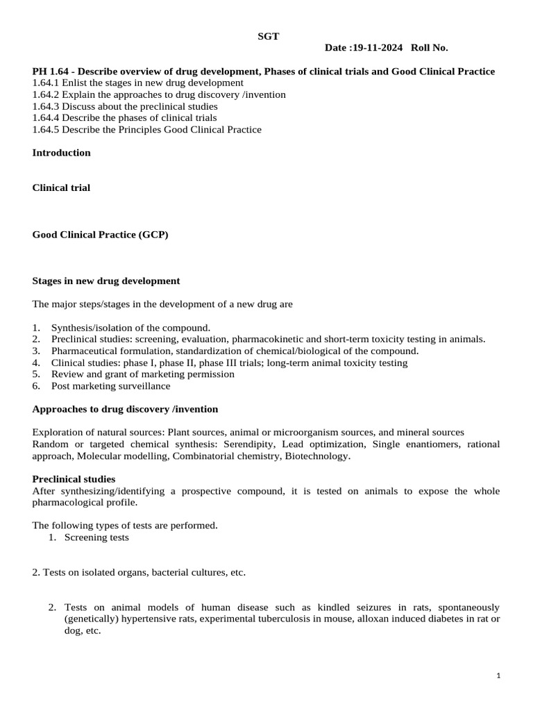 Drug Development and Clinical Trials Guide | PDF | Phases Of Clinical ...