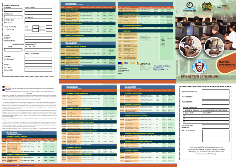 Siaya Institute of Technology Courses & Fees | PDF | Engineering
