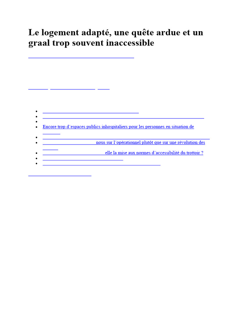 Logement adapté : défis d'accessibilité | PDF | Accessibilité | Invalidité