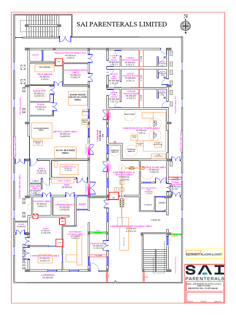 Equipment Layout for Pharma Facility | PDF