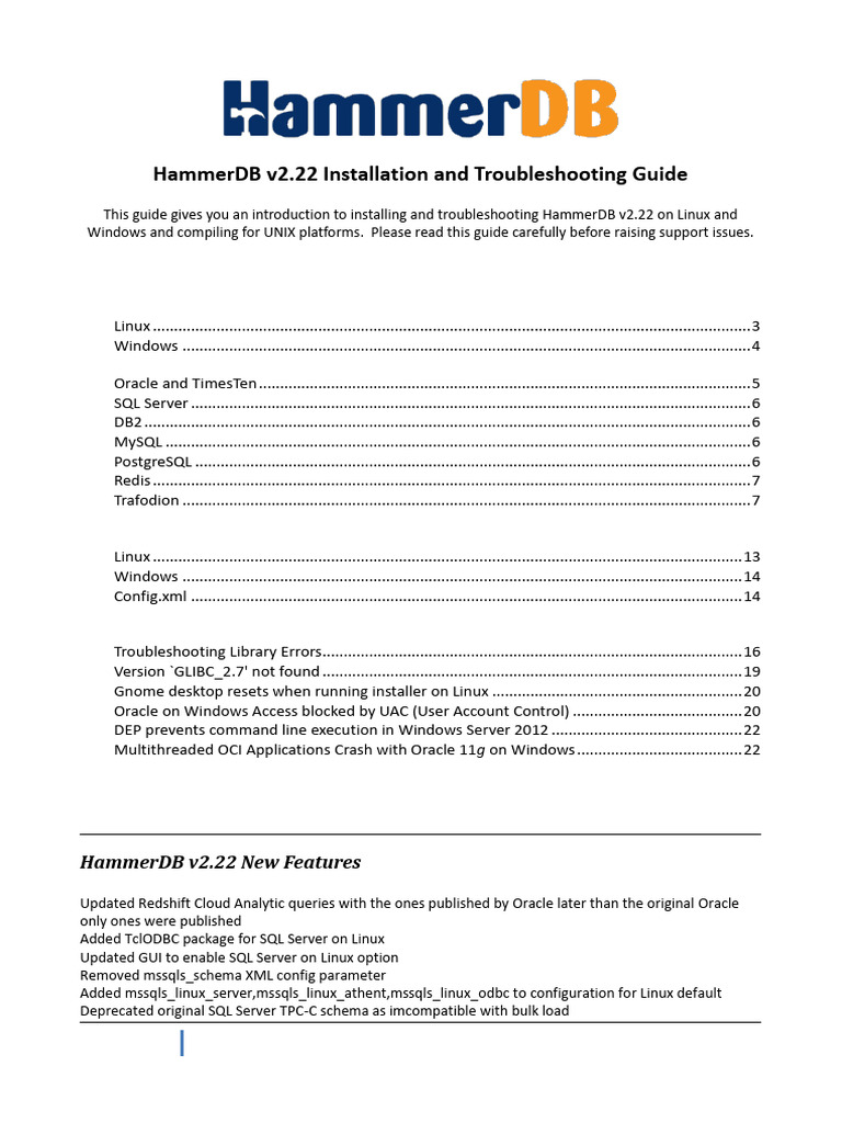 hammerdb_install_guide | PDF | 64 Bit Computing | Oracle Database