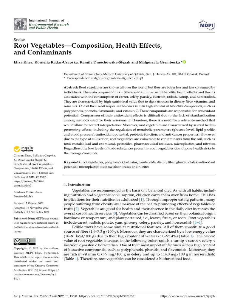 Root Vegetables-Composition, Health Effects | PDF | Vegetables ...