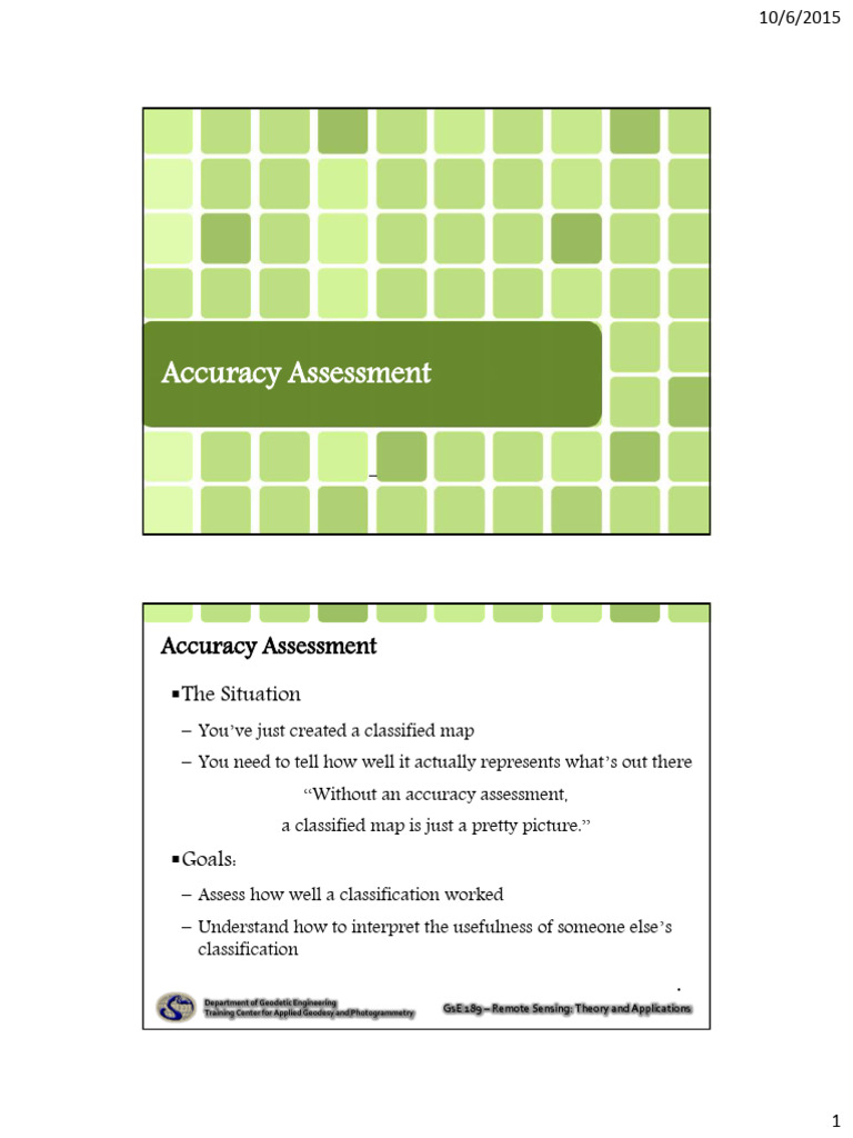 Remote Sensing Accuracy Assessment Guide | PDF | Sampling (Statistics ...