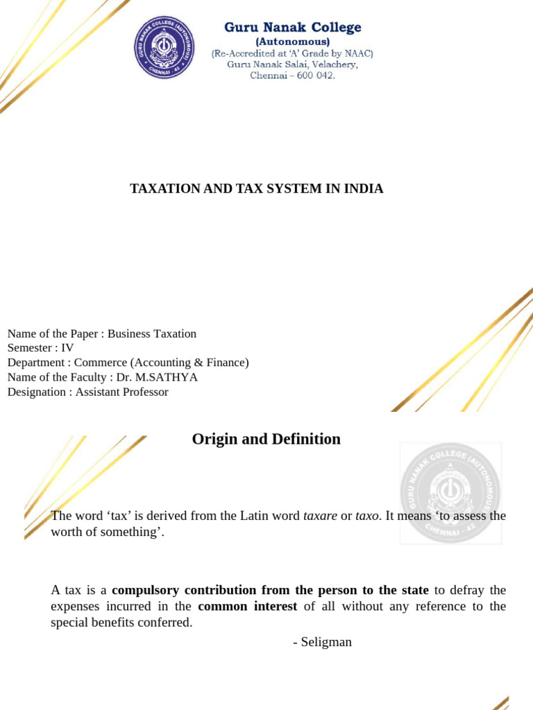 Business Taxation Pdf Taxes Payments