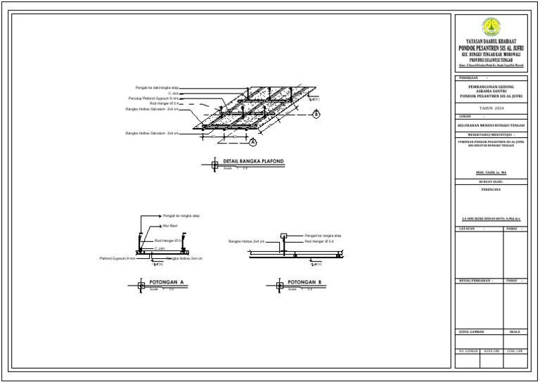 Detail Rangka Plafond Gypsum 9 mm | PDF