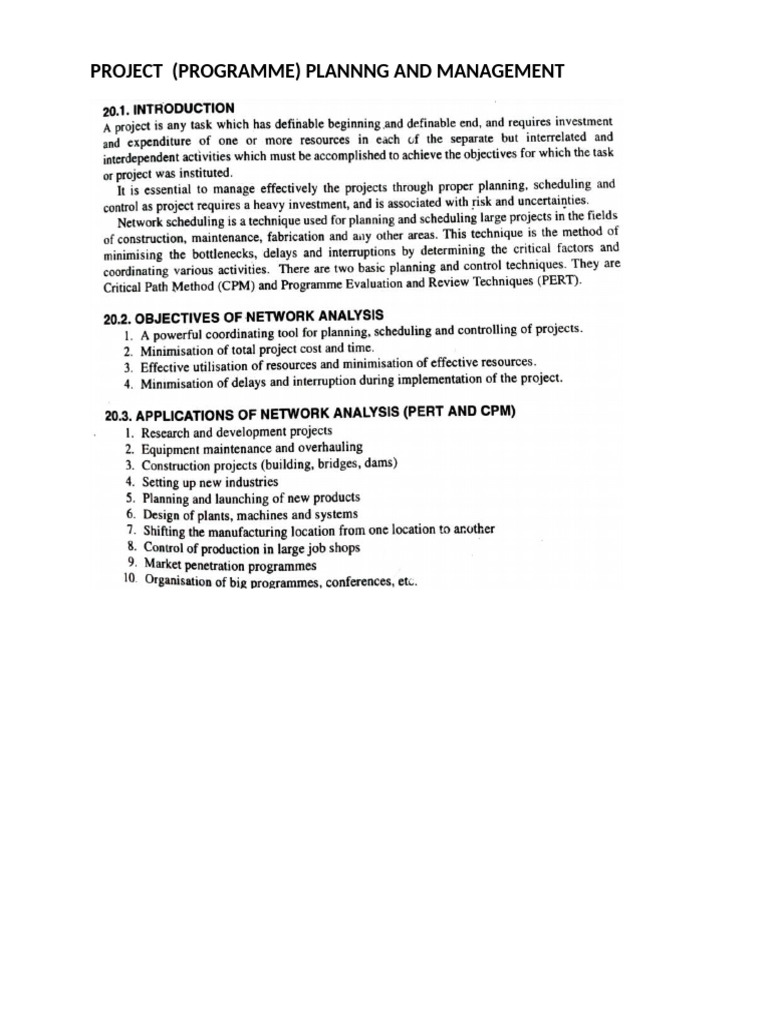 Project Planning With CPM and Pert | PDF