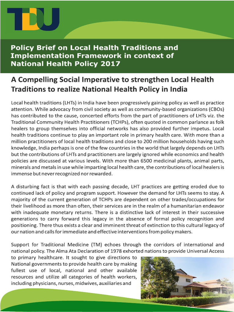 Local Health Traditions Policy Brief | PDF