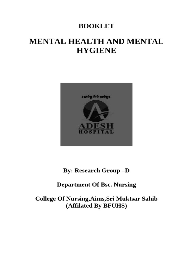 Mental Health and Hygiene Guide | PDF | Mental Health | Mental Disorder