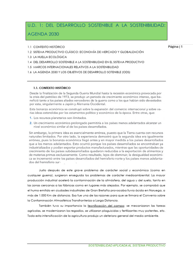 Ud 1 Del Desarrollo Sostenible A La Sostenibilidad | PDF | Energía ...