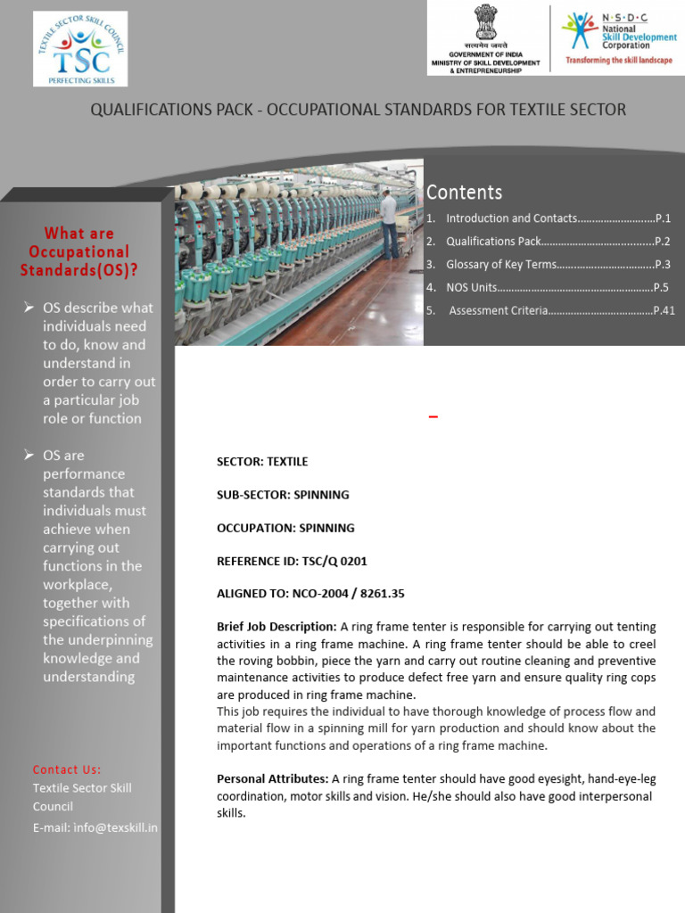 QP - TSC Q0201 - Ring Frame Tenter | PDF | Spinning (Textiles ...