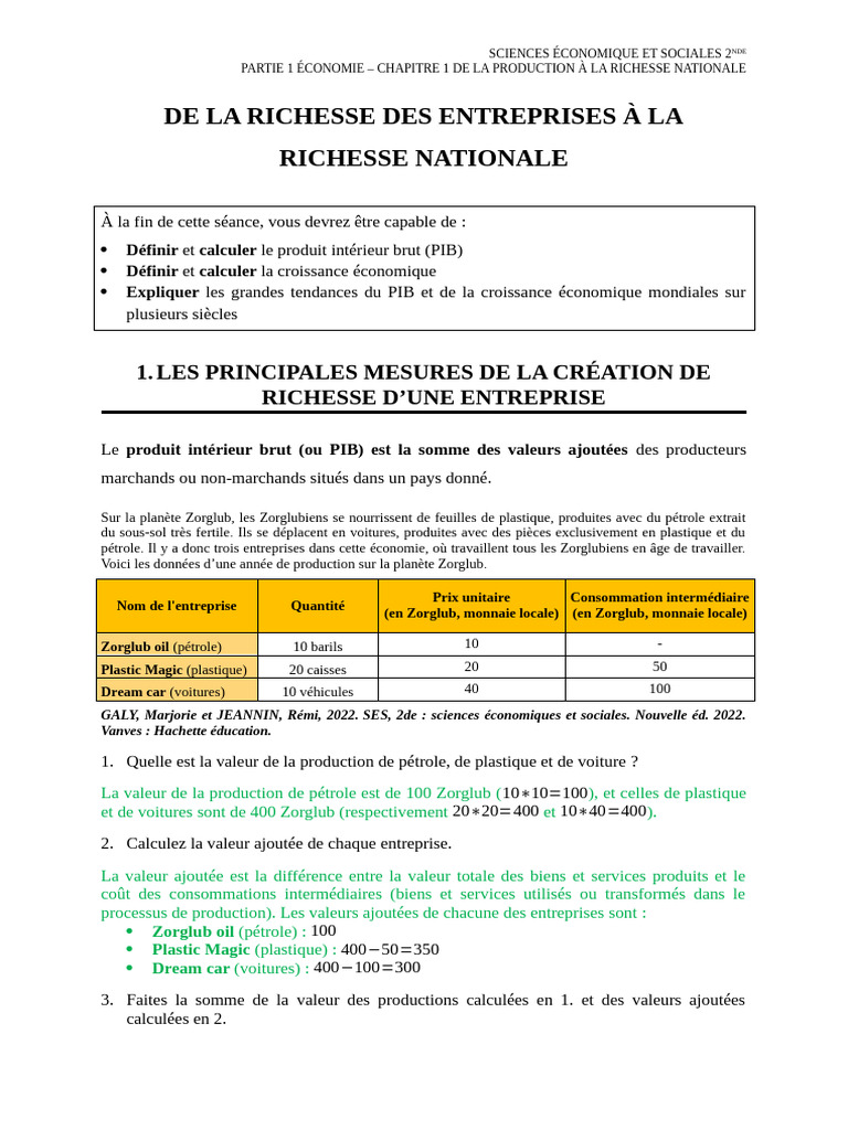 PIB et Croissance Économique Décryptés | PDF | Produit intérieur brut ...