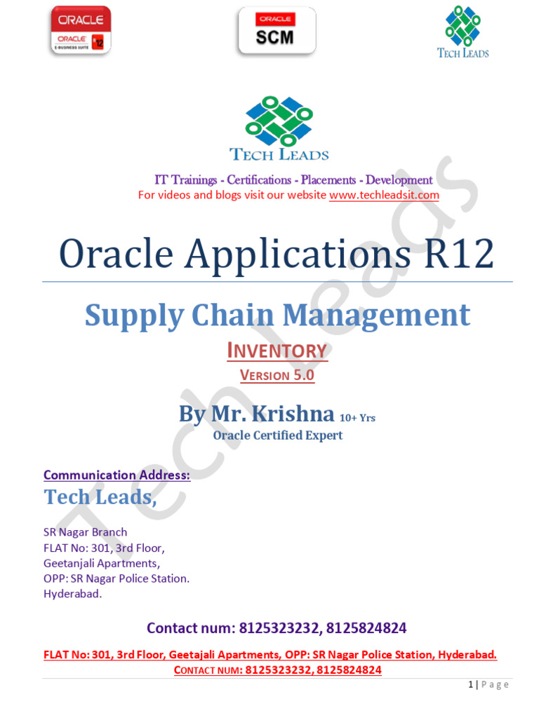 Oracle R12 SCM Inventory Guide | PDF | Business | Business Economics