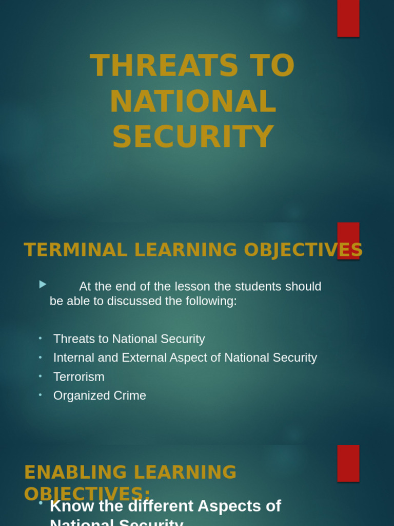 12 Threats To National Security | PDF | Organized Crime | Deviance ...