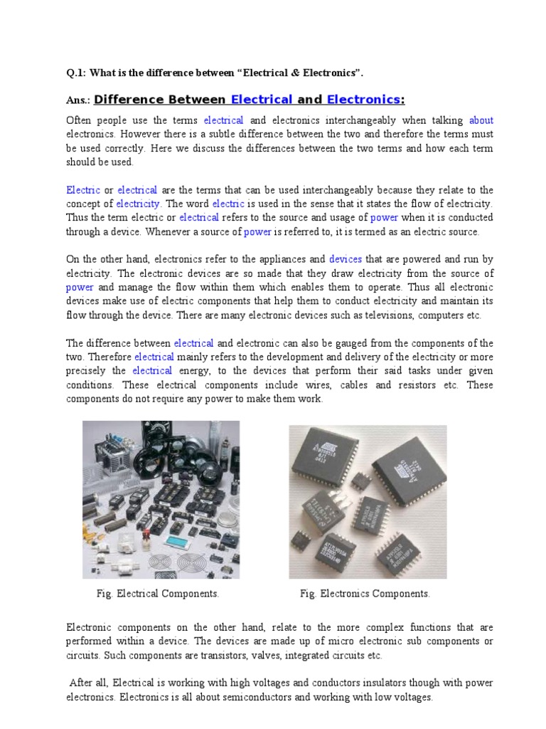 Difference Between Electrical and Electronics | PDF | Germanium | Silicon