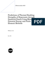 Predictions of Thermal Buckling Strengths of Hypersonic Aircraft Sandwich Panels Using Minimum Potential Energy and Finite Element Methods