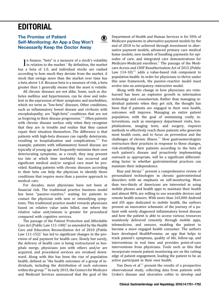 Patient Self-Monitoring in Chronic Illness | PDF | Chronic Condition ...