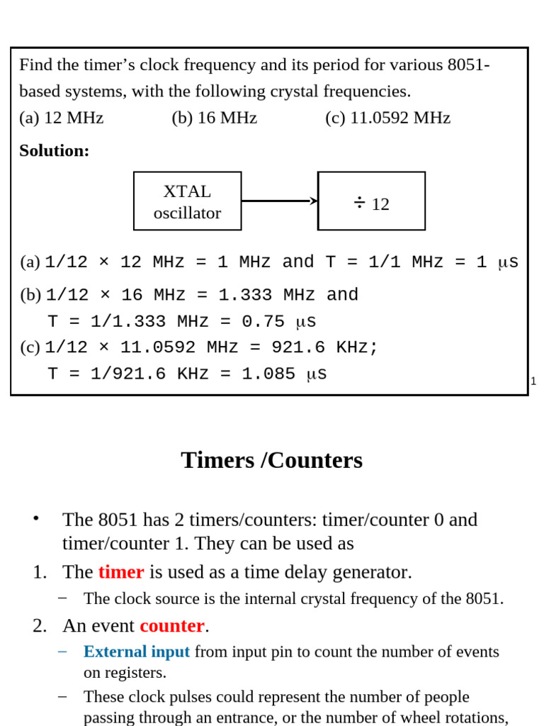 8051 Timer Frequency and Period Analysis | PDF | Hertz | Frequency